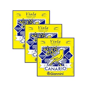 Kit 3 Encordoamento Viola Giannini Canário Cobre Prateado GESVBM Média