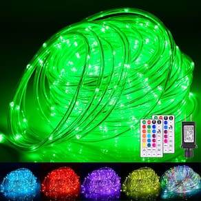 Luzes de corda LED Nazuwke 20m Outdoor 18 cores impermeáveis