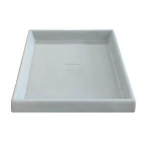Prato Base Grande Quadrado Vaso Polietileno 40Cm Cinza