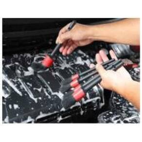 Kit 5 Pincel Limpeza Lavar Carros Saidas De Ar Painel Motor