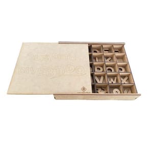Caixa Alfabeto Divertido Em Mdf Cru