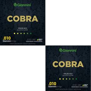 Kit 2 Encordoamento Violão Giannini Cobra GEEFLEF Fósforo Bronze 0.010"