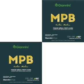 Kit 2 Encordoamento Violão Giannini MPB Nylon GENWBG Fósforo Bronze Média