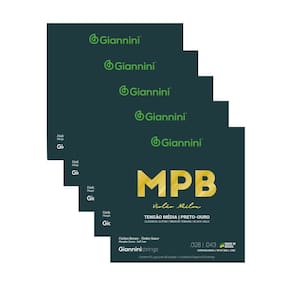 Kit 5 Encordoamento Violão Giannini MPB Nylon GENWBG Fósforo Bronze Média