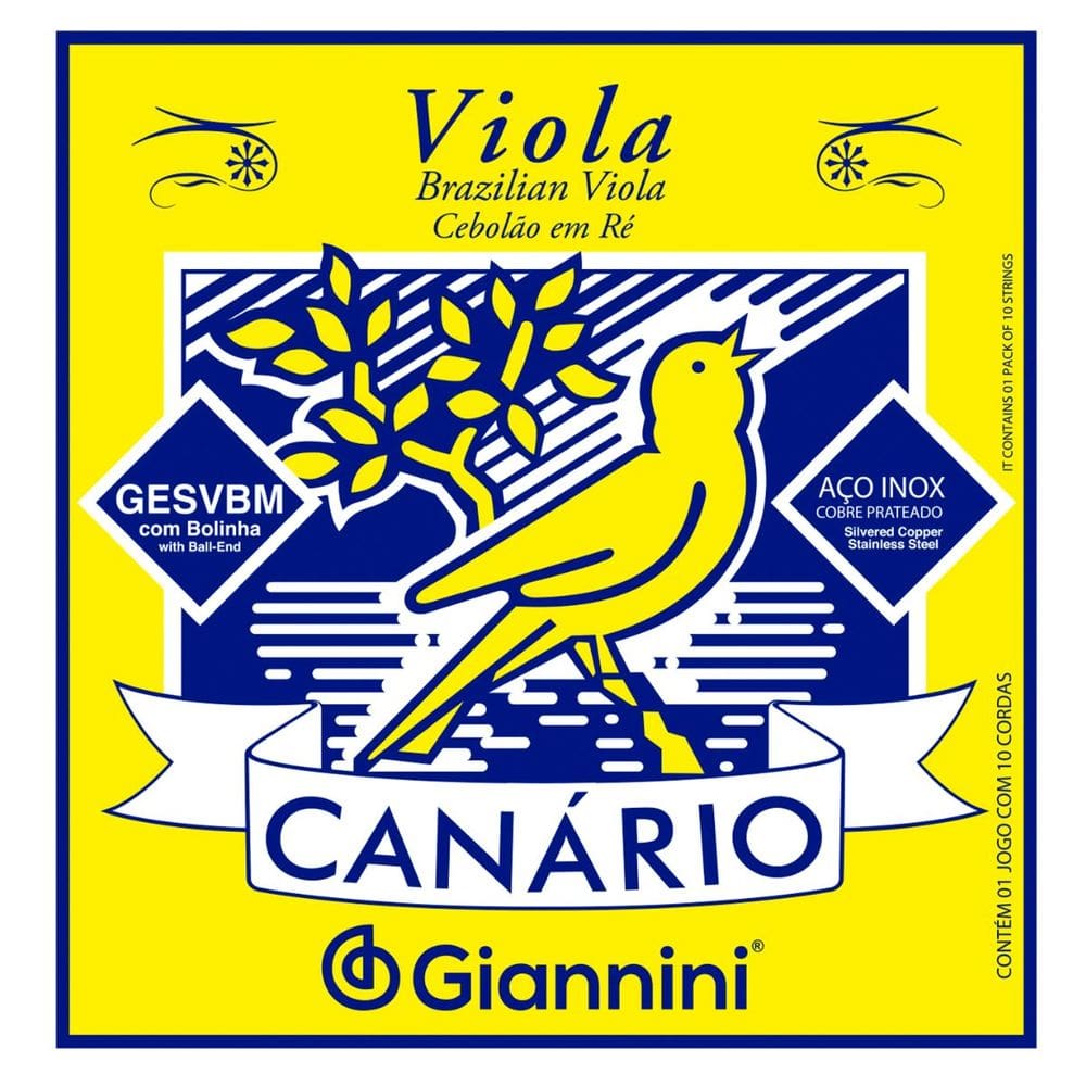 Encordoamento Viola Giannini Canário Cobre Prateado GESVBM Média
