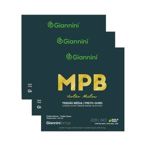 Kit 3 Encordoamento Violão Giannini MPB Nylon GENWBG Fósforo Bronze Média