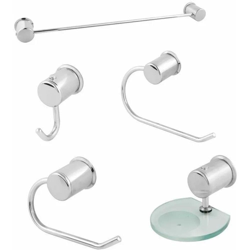 Kit Banheiro 5 Peças Luxo Em Alumínio