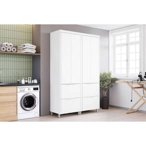 Armário Multiuso P- área Serviço Marquesa C- 4 Portas E 4 Gavetas 140cm Branca - Nesher