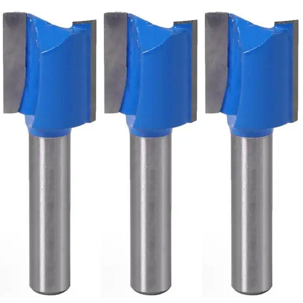 Kit 3 Fresas Retas Paralela 18Mm Haste 8Mm Metal Duro Tupia