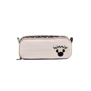 Estojo 2 Divisórias Minnie Mouse Bege/Preto Xeryus