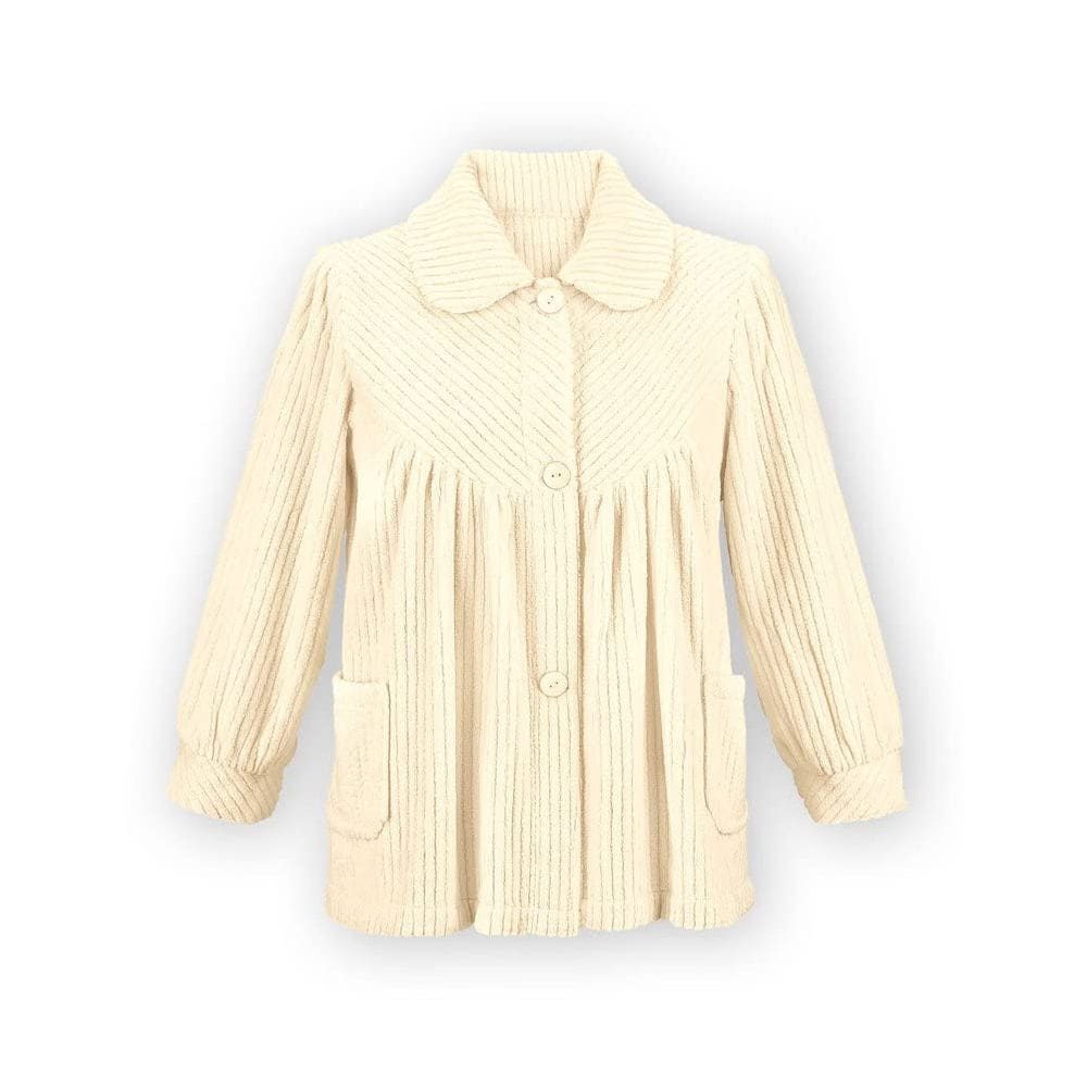 Coleções de camisas de noite, etc., lã macia, com botões, para mulheres