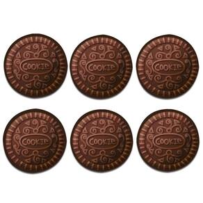 Kit 6 Porta Copos Biscoito De Chocolate Cozinha Divertida