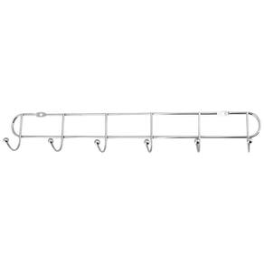 Kit 4 Cabides De Parede Inox Com 6 Ganchos 35Cm Organizador