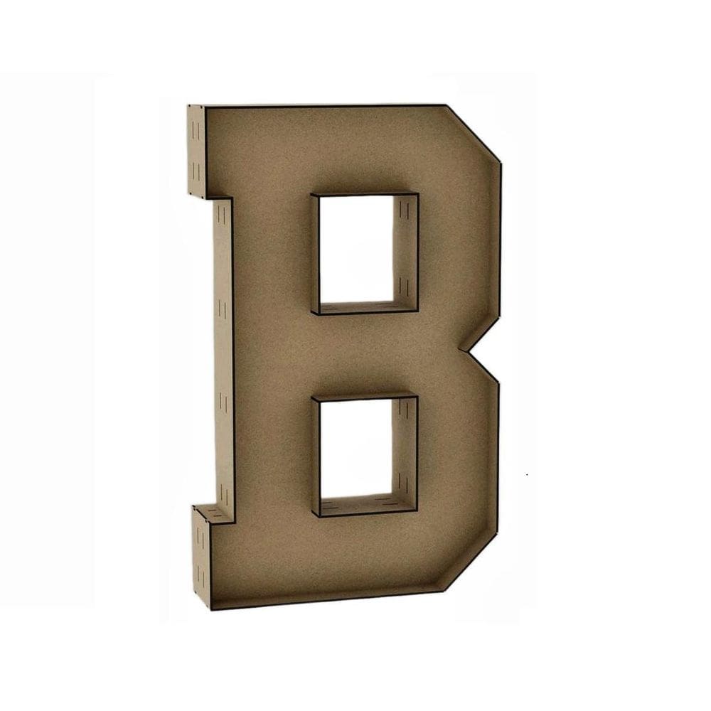 Letra Caixa Grande B Mdf 80Cm De Altura Decoração Festa