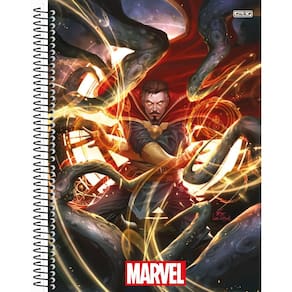 Caderno Marvel Now Escolar 1 Matéria Espiral Doutor Estranho