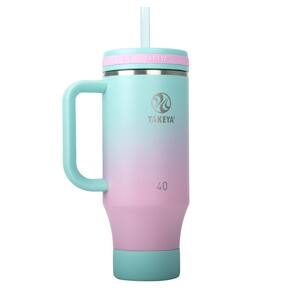 Copo Takeya Straw com alça de 1,2 L com porta-copos e 2 canudos SS