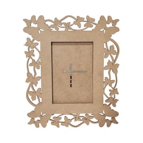 Kit 5 Porta Retrato Mdf Cru Foto 10X15 Borboletas