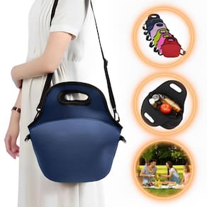 Bolsa Lancheira Térmica Neoprene Adulto Infantil Cor Marinho