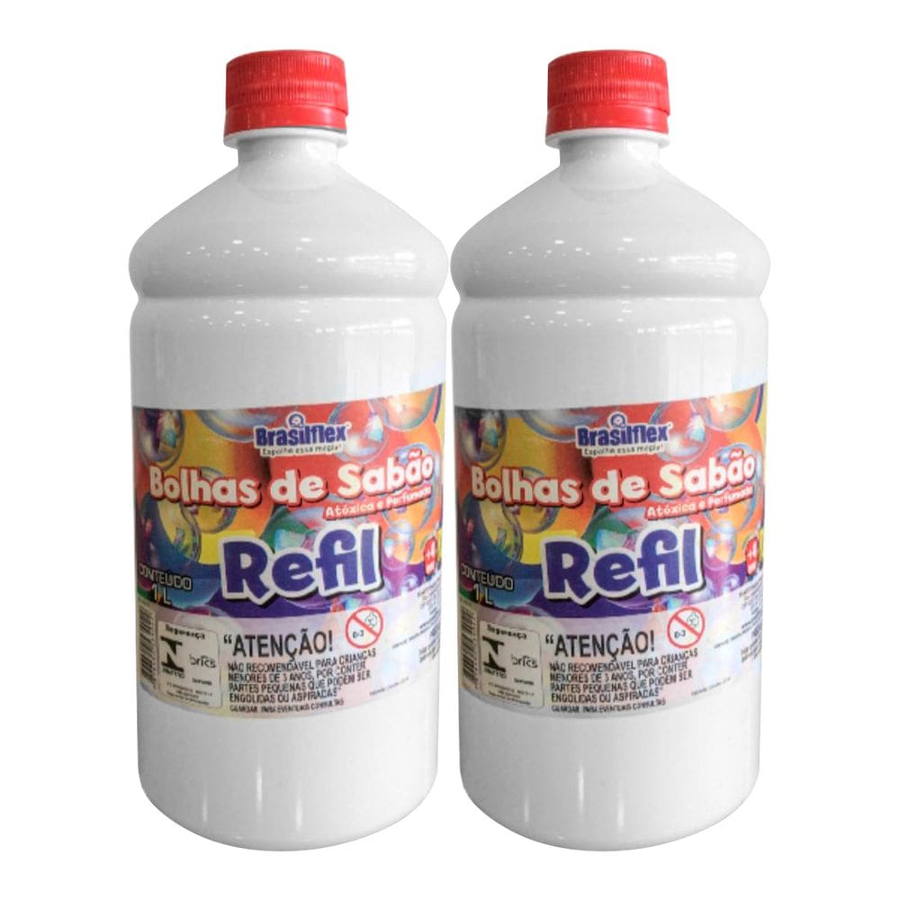 Kit Refil Bolhas De Sabão Bubble Liquido 2l Festa de Aniversário Infantil Brasilflex