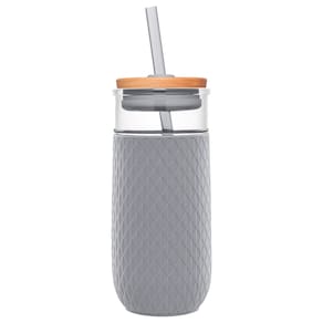 Copo de vidro Ello Devon 530ml com capa e tampa de silicone