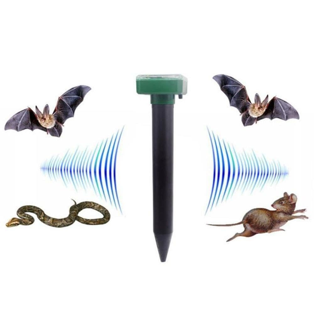 Repelente Pragas Ratos Jardim Ultra-Sônico Energia Solar