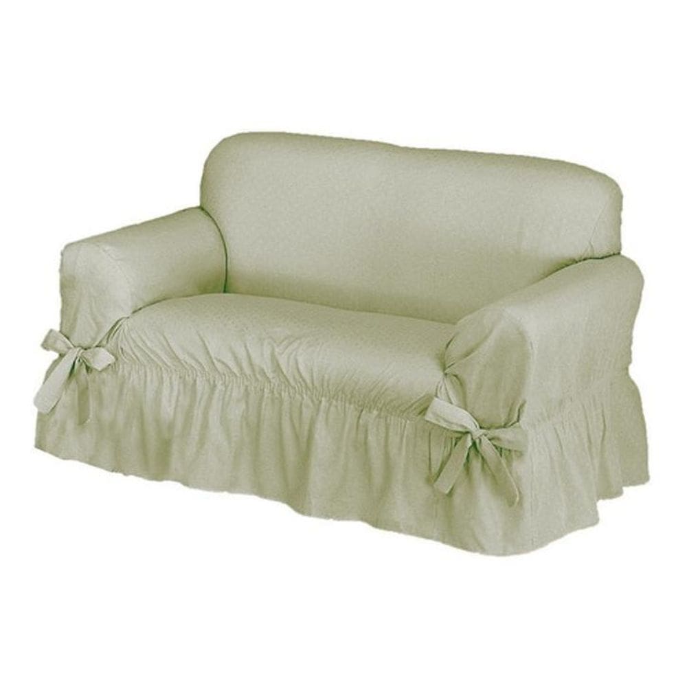 Capa De Sofá 2 Lugares Avulso Gorgurão Maquinetado - Cáqui
