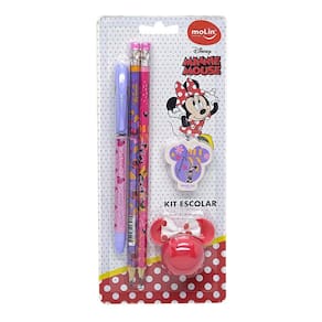 Kit 5 Peças Escolar Disney Minnie Mouse Molin