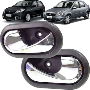 Par Maçaneta Interna Cromada Renault Sandero Logan Duster
