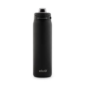 Garrafa de água Ello Pop & Fill 650 ml em aço inoxidável preta