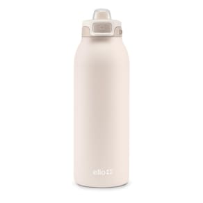 Garrafa de água Ello Pop & Fill Creme tonal de aço inoxidável de 1,2 L