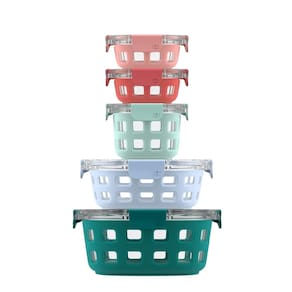 Conjunto de preparação de refeições de vidro Ello Duraglass à prova de vazamentos, 5 recipientes