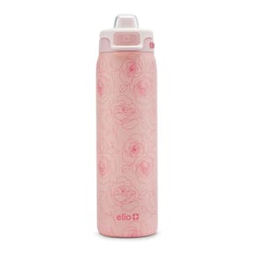 Garrafa de água Ello Pop & Fill 650 ml de rosas de aço inoxidável