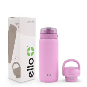 Garrafa de água Ello Cooper Kids 530ml em aço inoxidável rosa