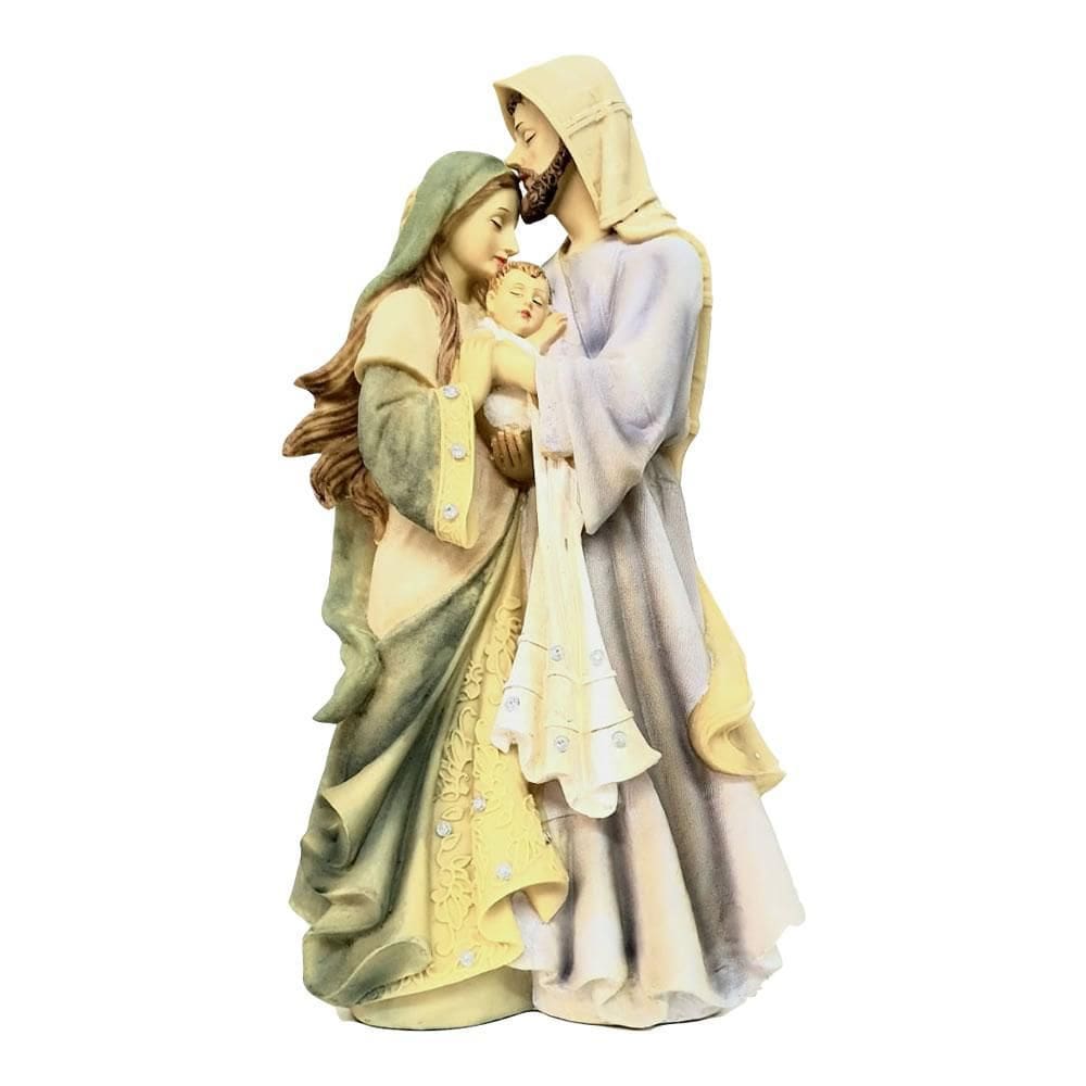 Imagem Sagrada Família Resina 20cm - Detalhes em Strass