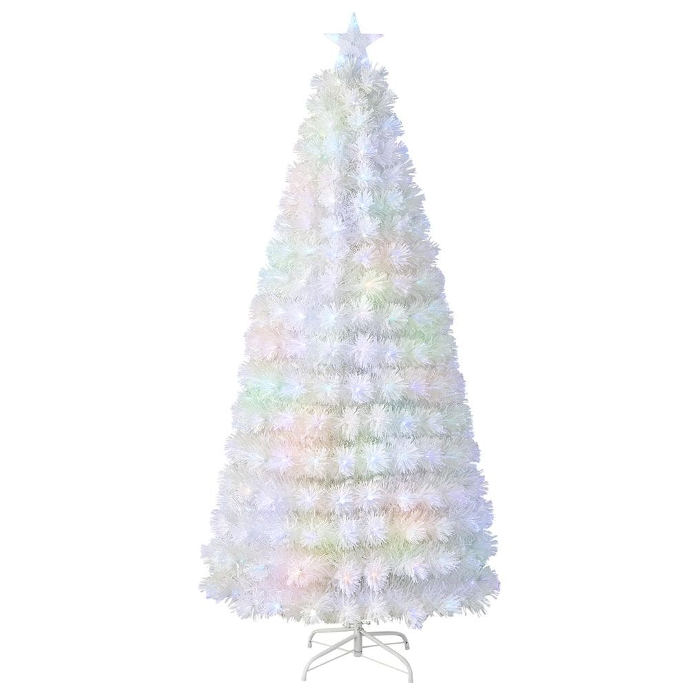Árvore de Natal Goplus de fibra óptica pré-iluminada de 7 pés com 270 pontas