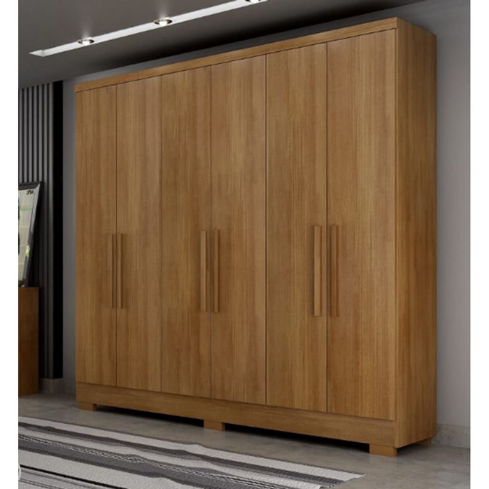 Guarda Roupa Milly 6 Portas Com Espelho Cumaru - Novo Horizonte