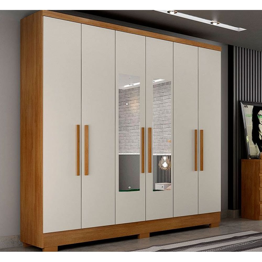 Guarda Roupa Milly 6 Portas Com Espelho - Novo Horizonte