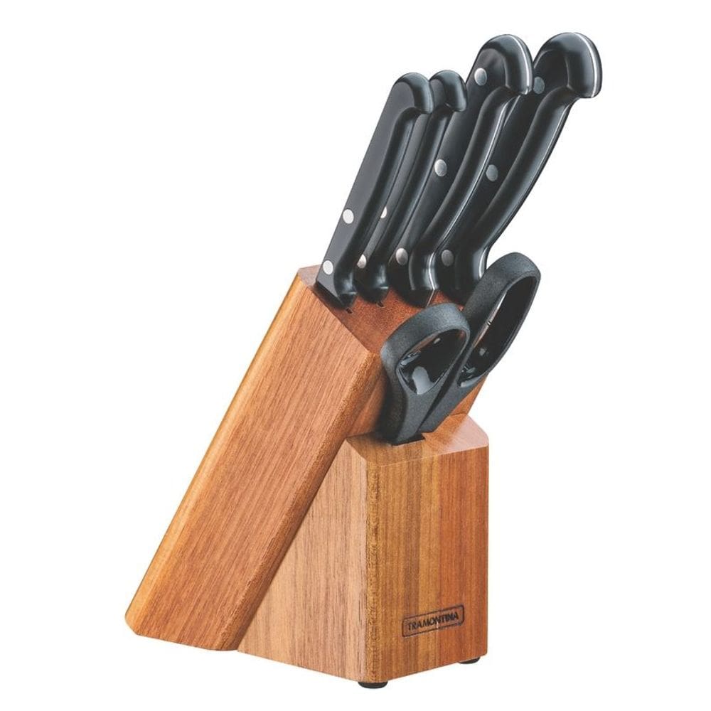 Jogo De Facas 6 Peças Inox Tramontina Preto 23899/060