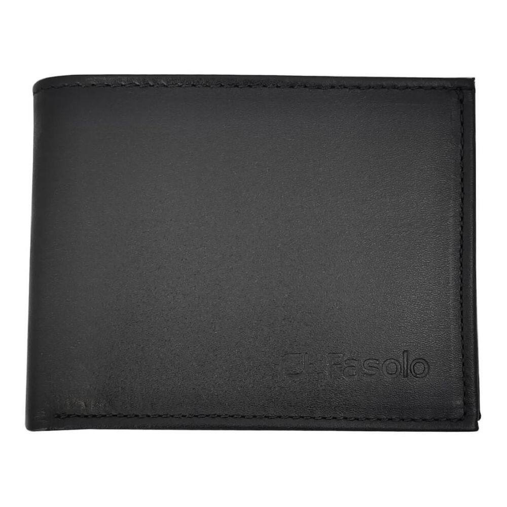 Carteira Masculina Couro Slim Pequena Fasolo K656 Preta