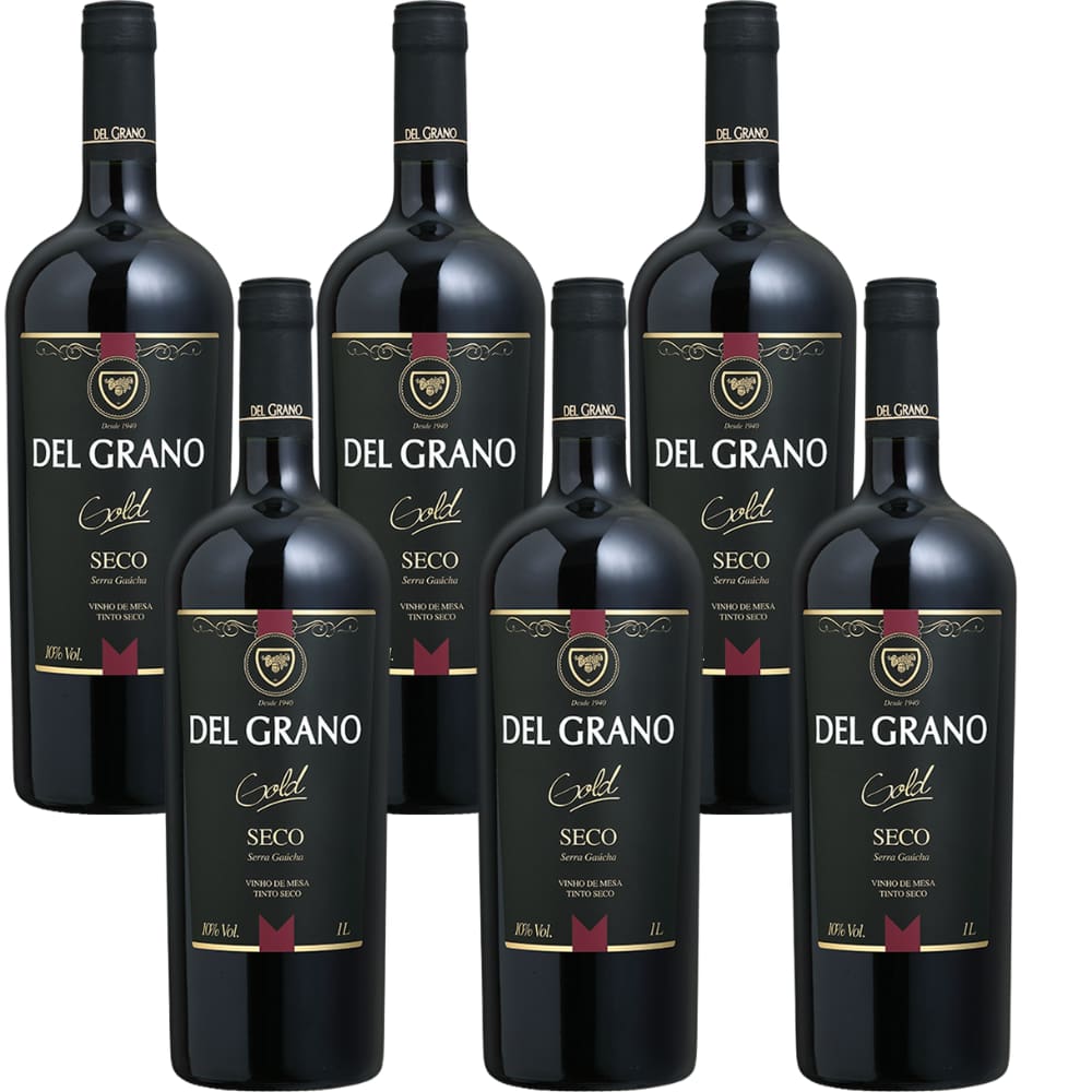 Cx 6 Vinho Del Grano Tinto Seco 1 Litro