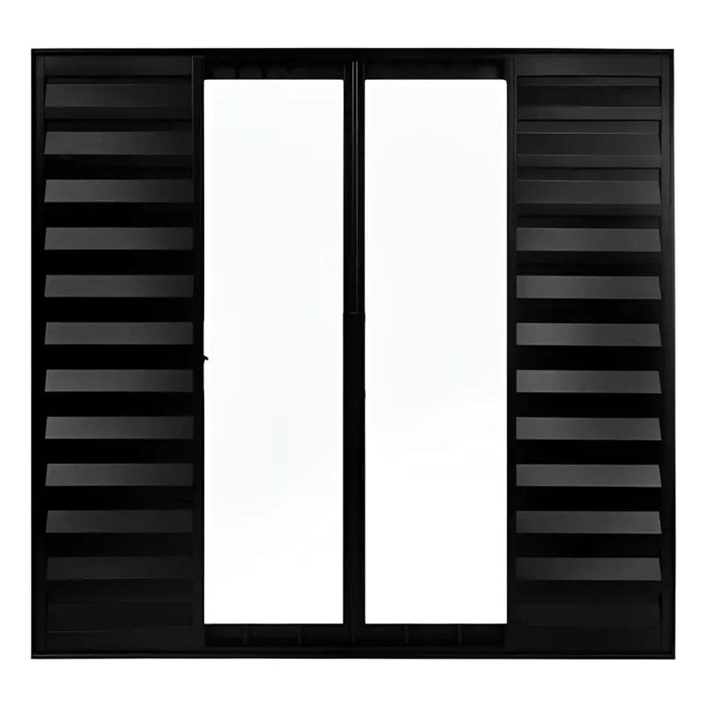 Veneziana 6 folhas 1,00x2,00 sem grade no alumínio preto