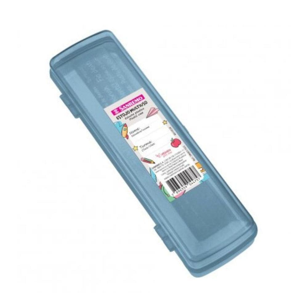 Estojo Plastico Escolar Multiuso Porta Escova De Dentes Azul