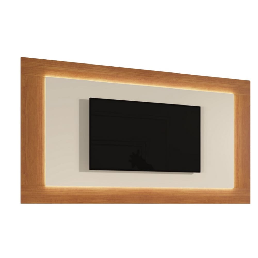 Painel Grécia Com Led para Tv Até 65" Naturalle/Off White - Mavaular
