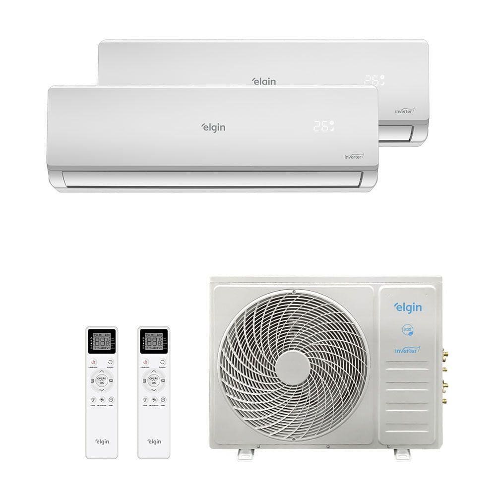 Ar Condicionado Bi Split Elgin Inverter 18.000 Btus (Hi Wall 9.000 + Hi Wall 9.000) Quente E Frio R-32 220V