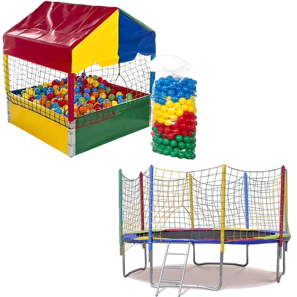 Kit Cama Elástica 3,05m Piscina de Bolinhas 1,00m c/ 500 Bolinhas