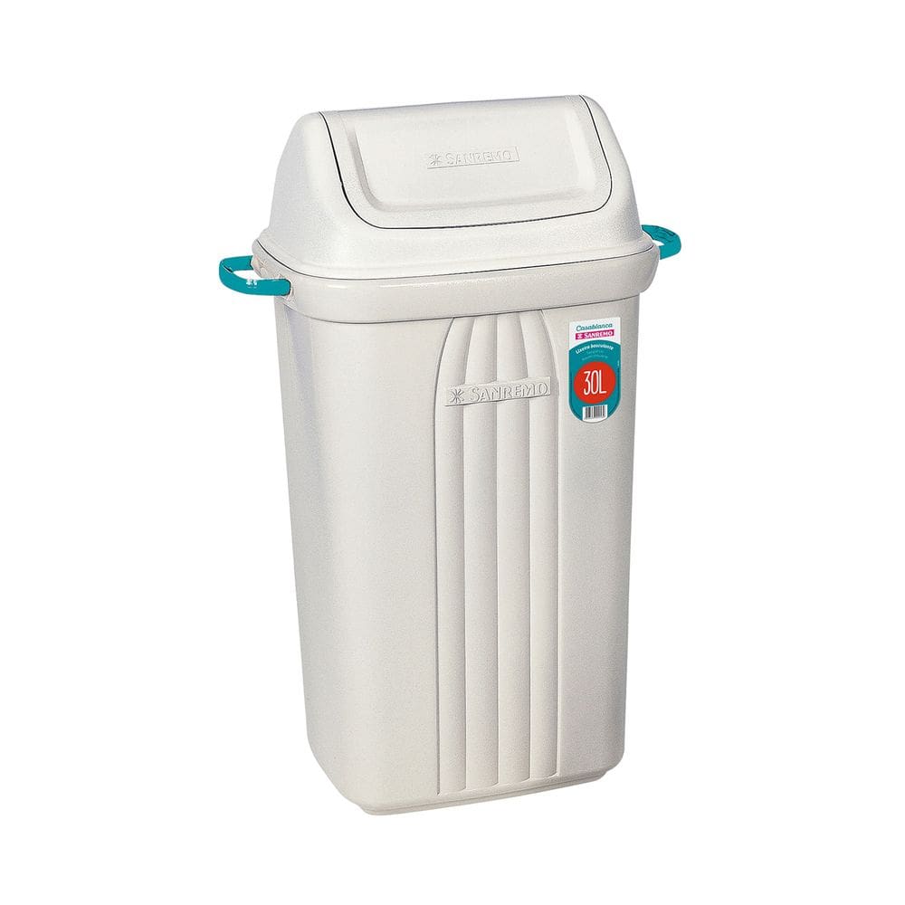 Lixeira de Plástico com Tampa Basculante Sanremo Bege 30L