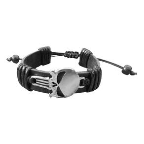 Pulseira Couro Justiceiro The Punisher Marvel Geek