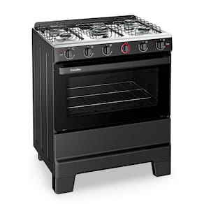 Fogão a Gás 5 Bocas Automático Ideal Super Preto Mesa Inox F51AP - Esmaltec