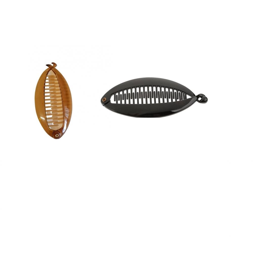 Kit 2 Presilhas Estilo Banana Feminina Pente Marrom E Preta