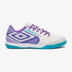 Chuteira Futsal Umbro Pro 5 Bump Club Masculino Branco/Roxo